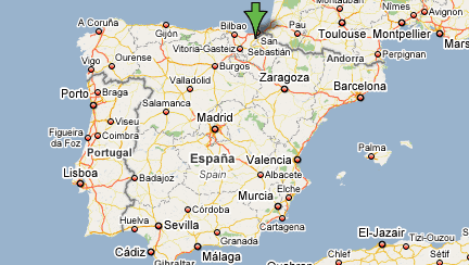 Situation of Tolosa in Spain